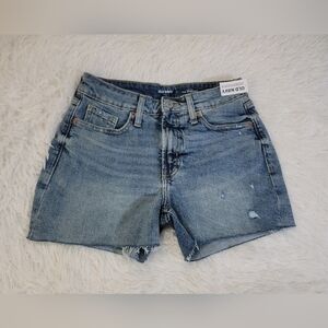 Old Navy High Rise Og Straight Women's Distressed Blue Jean Shorts Size 2